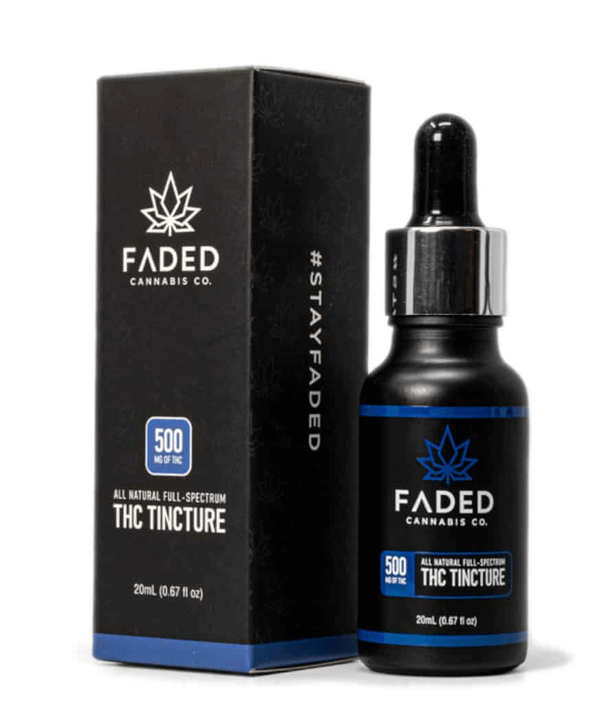Faded Cannabis Co 500MG THC Tincture – Vape and Chews